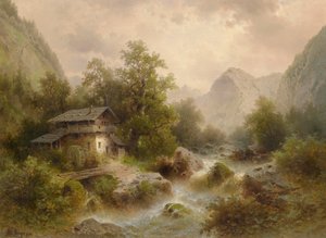 磨在山间溪流 作者 阿尔伯特·里格